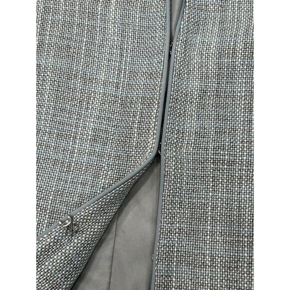 Lafayette 148 Women's Blue Gray Tweed Long Sleeve Hook & Eye Jacket Size 4 - Picture 3 of 10